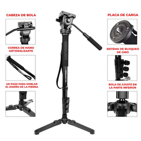 Monopod KingJoy M3+MP208F+VT-1510 - Imagen 5