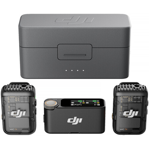 Sistema de micrófono inalámbrico digital compacto para dos personas DJI Mic 2/grabador para cámara y teléfono inteligente (2,4 GHz)