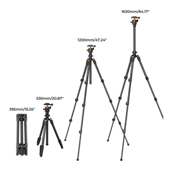 Tripode K&F Concept K234A0 BH-28L, 160cm, 8kg - Imagen 3