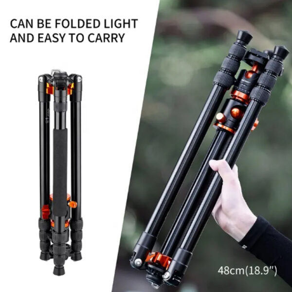 Trípode Monopod Cenital K&F Concept T254A4 + BH-28L, 185cm, 10kg. (KF09.090V1) - Imagen 5