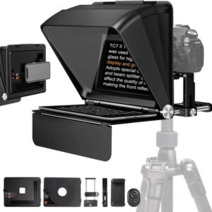 Teleprompter Lensgo TC7II Ultimate para cámara, celulares y iPad, proyección de hasta 7.9″