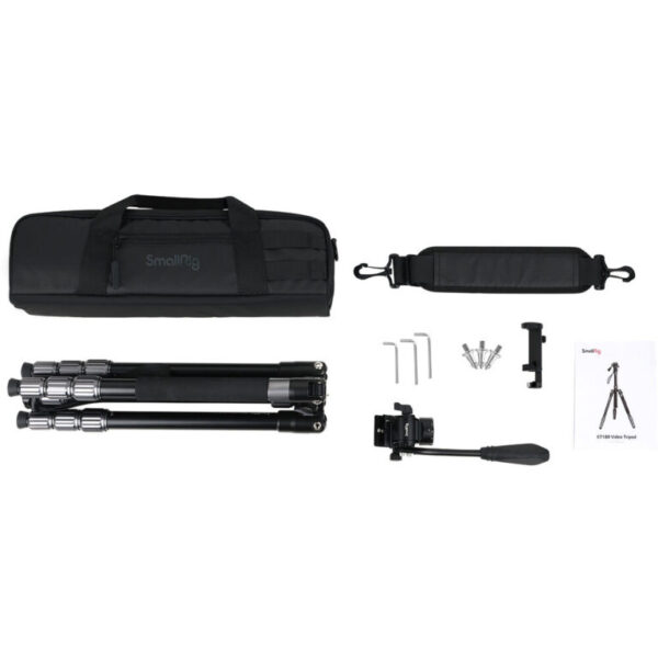 Trípode monopod SmallRig CT180 cabeza fluida, 180cm, 3kg, con porta celular - Imagen 12
