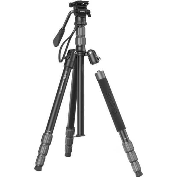 Trípode monopod SmallRig CT180 cabeza fluida, 180cm, 3kg, con porta celular - Imagen 7