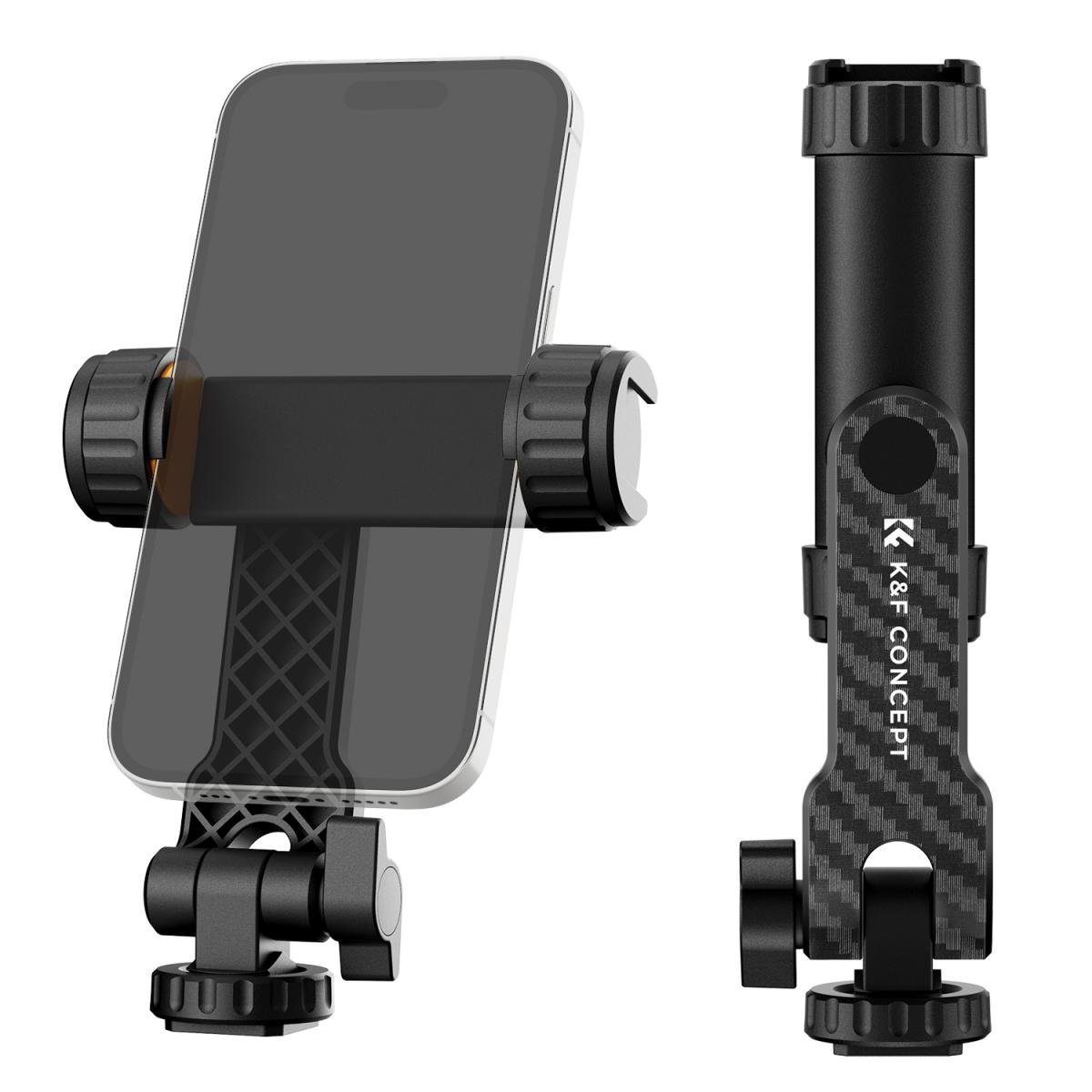 Soporte para teléfono móvil K&F Concept con abrazadera y dos soportes de zapata fría con ajuste de 360°. - Imagen 3