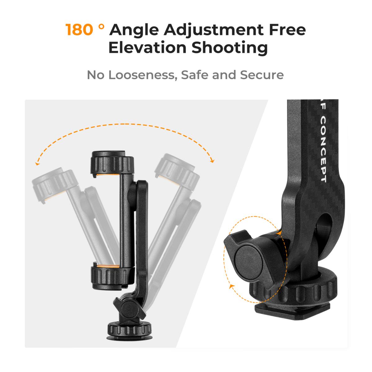 Soporte para teléfono móvil K&F Concept con abrazadera y dos soportes de zapata fría con ajuste de 360°. - Imagen 4