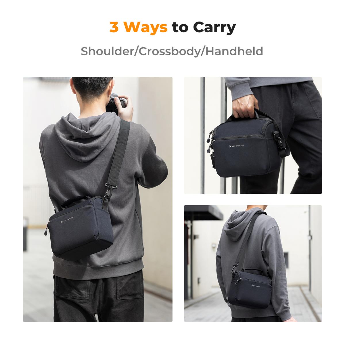 Bolso bandolera pequeño para cámara K&F Concept, ideal para cámaras DSLR/SLR y fotografía. Bolsos de hombro compactos y atractivos para fotógrafos - Bolso bandolera Urban Wander 05 de 5 litros (azul). - Imagen 5