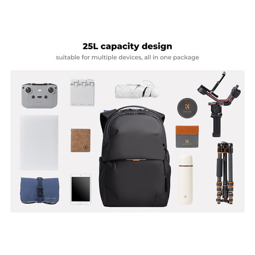 Mochila K&F Concept Urban Wander 03 (Negra, 25L) - Imagen 6
