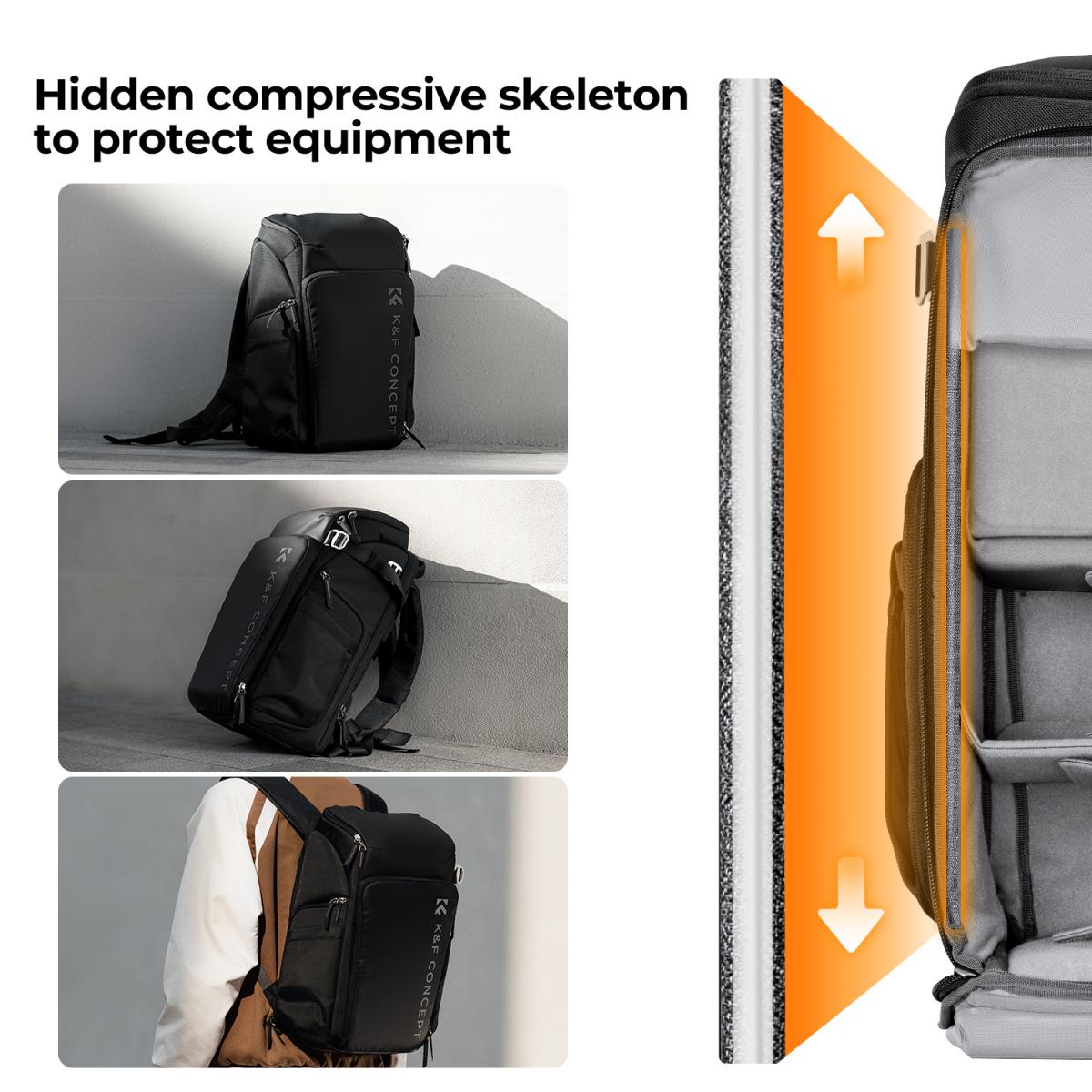 Bolso bandolera pequeño para cámara K&F Concept, ideal para cámaras DSLR/SLR y fotografía. Bolsos de hombro compactos y atractivos para fotógrafos - Bolso bandolera Urban Wander 05 de 5 litros (azul). - Imagen 6