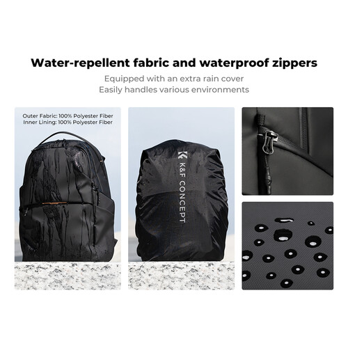 Mochila K&F Concept Urban Wander 03 (Negra, 25L) - Imagen 7
