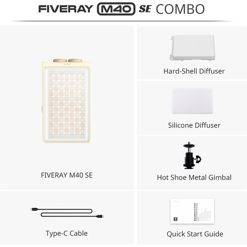 LED Zhiyun Fiveray M40 SE Combo, Bicolo - Imagen 6