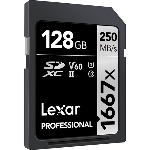 Tarjeta de memoria Lexar Professional de 128 GB, 1667x, UHS-II SDXC V60 - Imagen 2