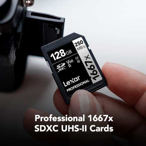 Tarjeta de memoria Lexar Professional de 128 GB, 1667x, UHS-II SDXC V60 - Imagen 3