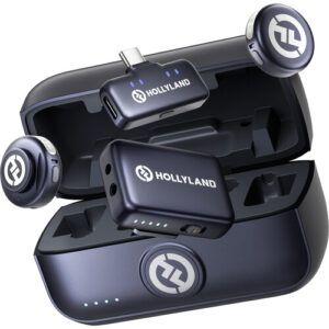 Micrófonos Hollyland Lark M3 Combo, 2TX, receptor USB-C y cámara + caja de carga